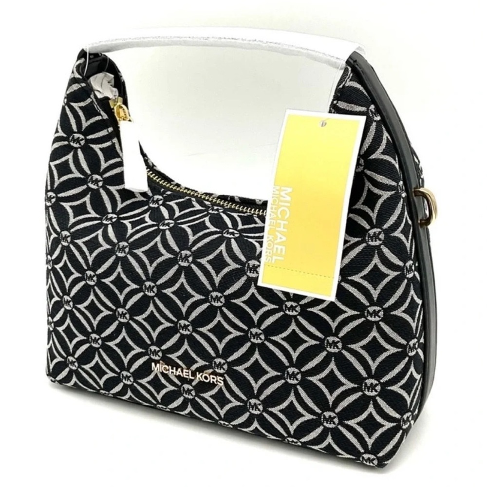 Michael Kors Ember Small Logo Jacquard Messenger Bag Black